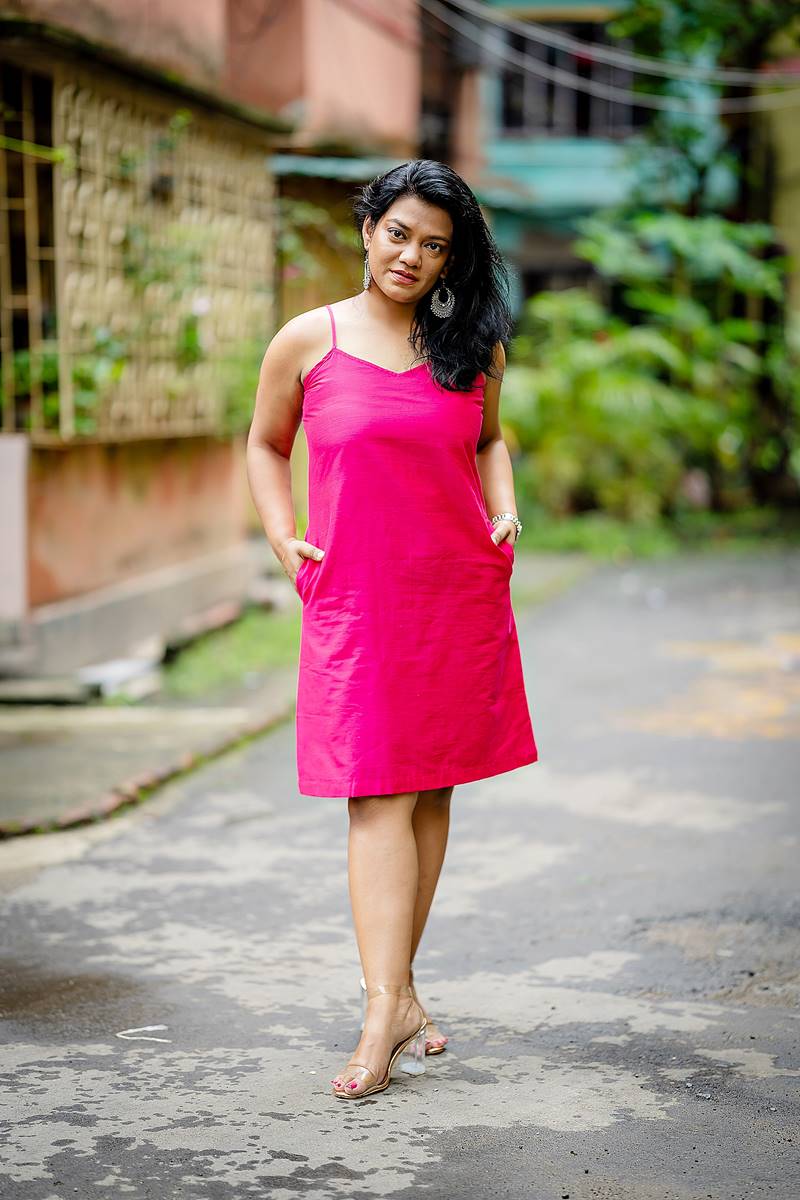 Pink Silk Slip Dress