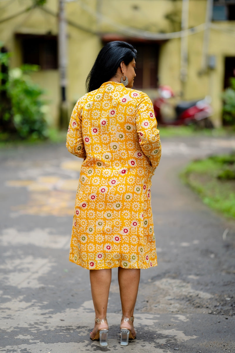 Poppy Set of Two Dresses Yellow Batik and Pink Silk