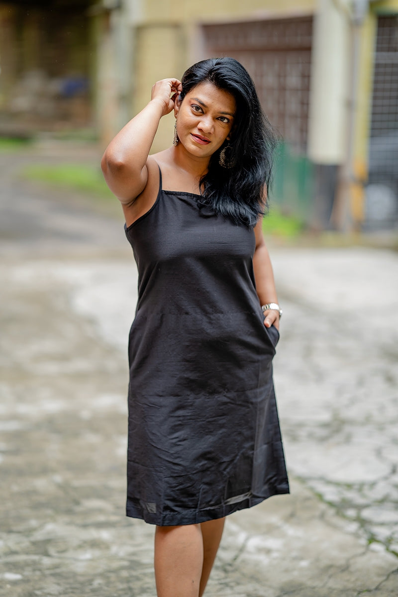 Black Silk Slip Dress – Madhurima Bhattacharjee