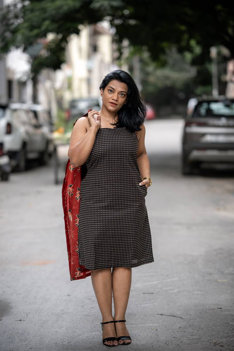 Red and Black Printed Cotton Set of Two Dresses
