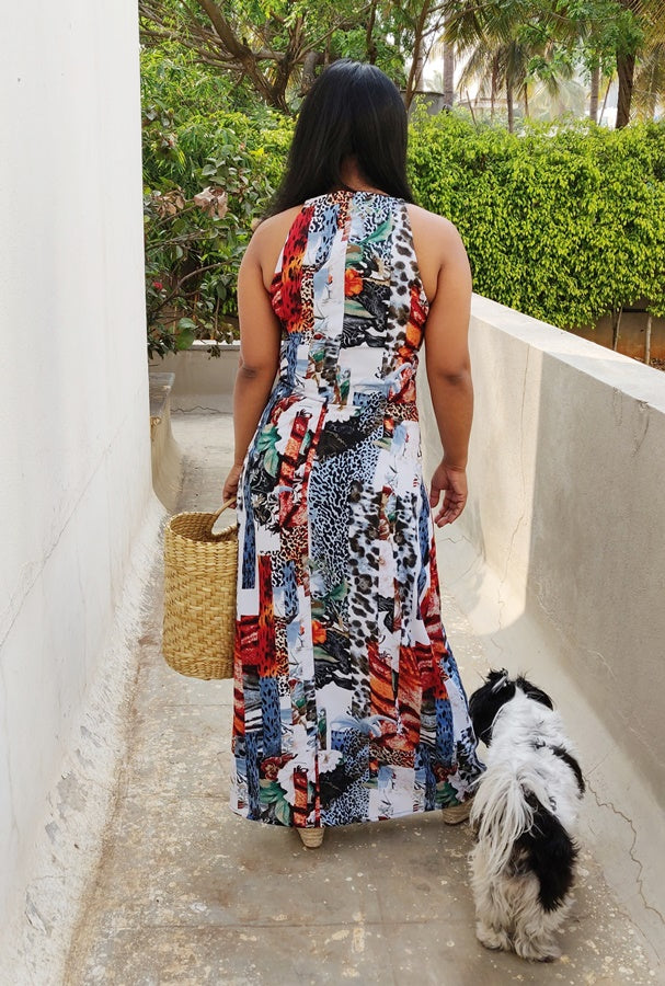 Off White Moss Crepe Maxi Dress