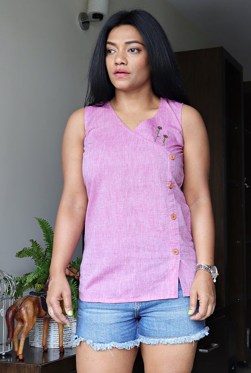 Lilac Handloom Cotton Top