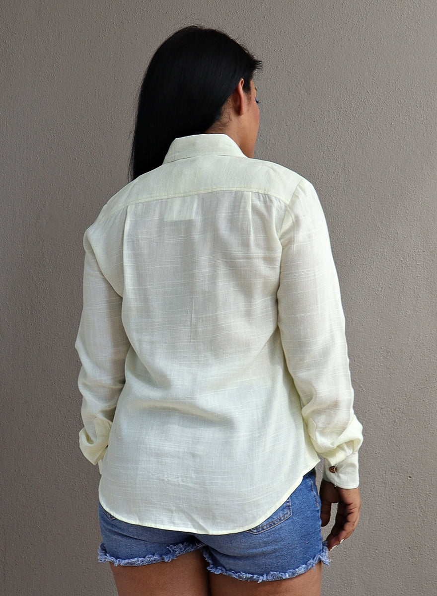 Cream Linen Cotton Full Shirt