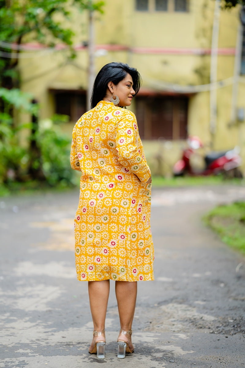 Poppy Set of Two Dresses Yellow Batik and Pink Silk