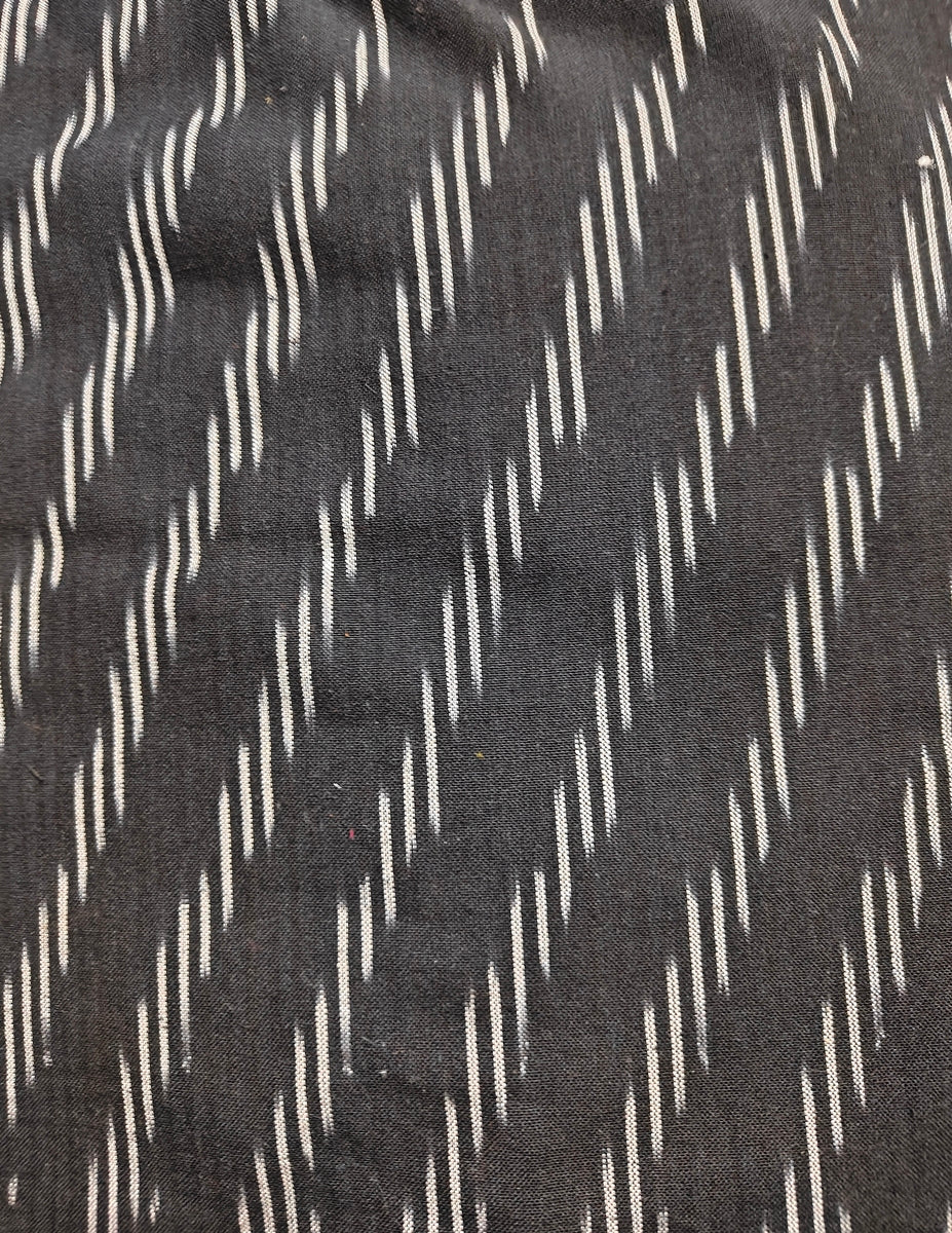 Tirchi Slanted Black and Grey Handwoven Ikat Cotton Pencil Skirt