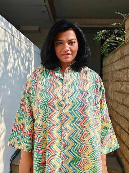 Multi Colored Printed Free Size Pure Cotton Shirt