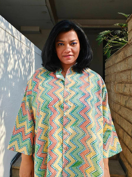 Multi Colored Printed Free Size Pure Cotton Shirt