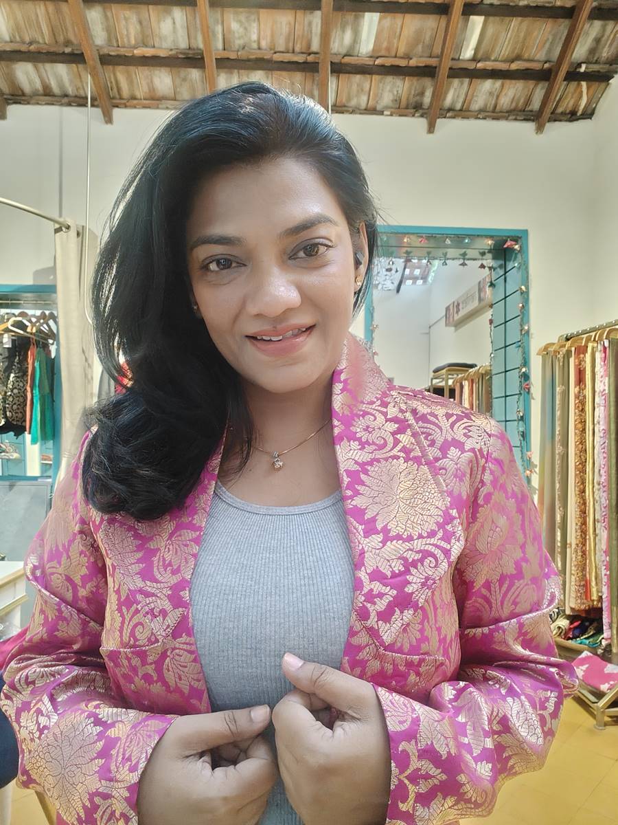 Pink Handwoven Brocade Silk Jacket