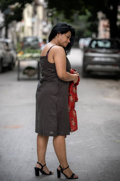 Red and Black Printed Cotton Set of Two Dresses