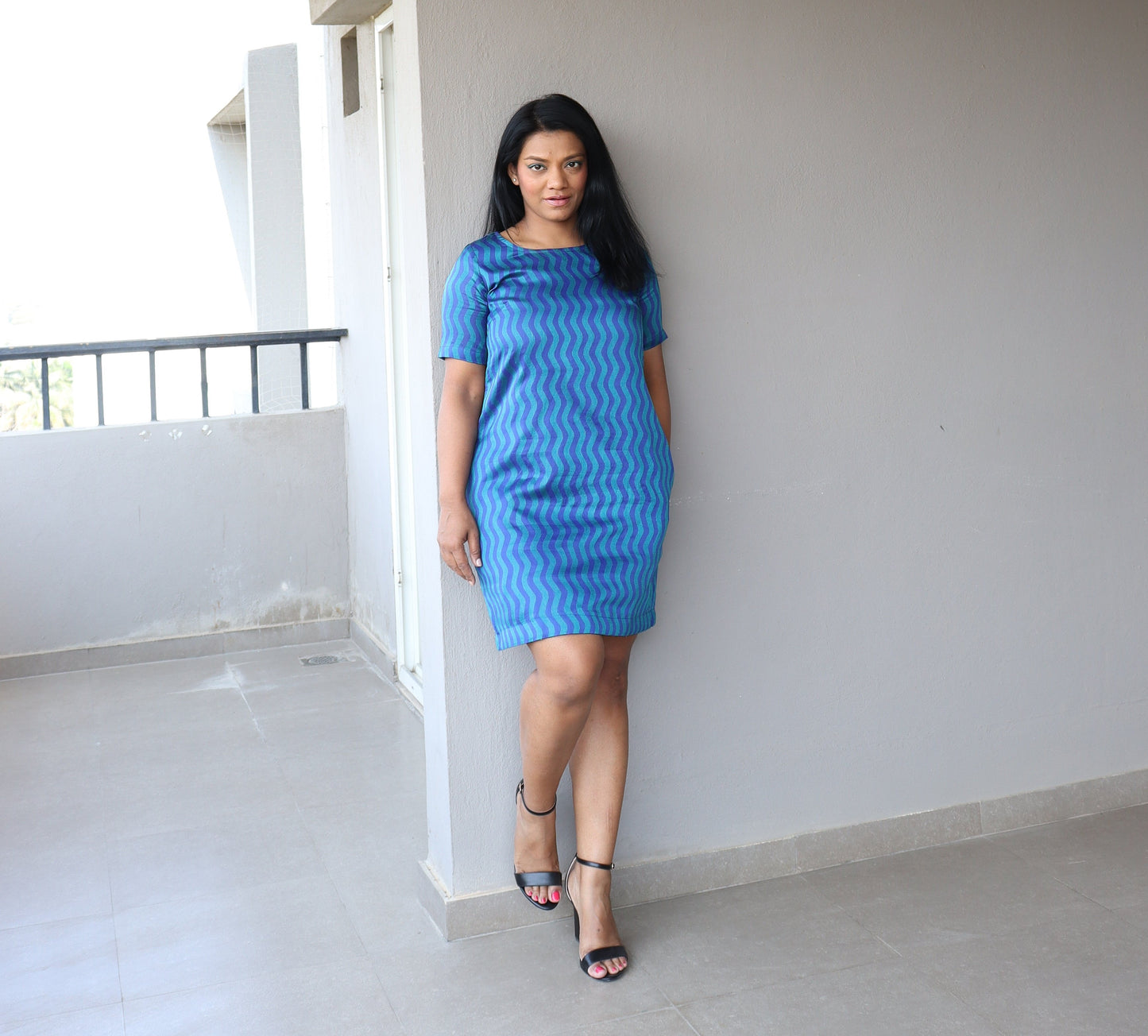 blue silk shift dress Satin Shift Dress in Light Blue