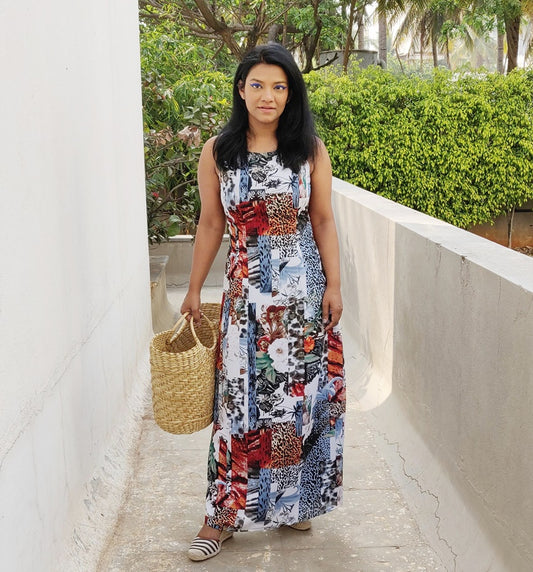 Off White Moss Crepe Maxi Dress
