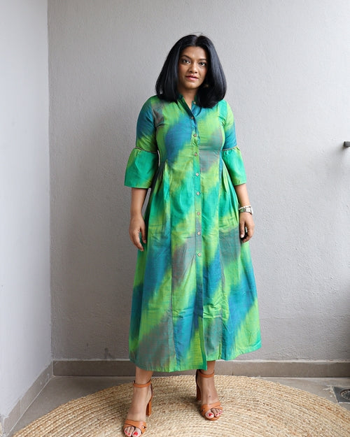 Strapless Blue And Green Maxi Dress Green Ikat Cotton Silk Ankle Length Maxi Dress Strapless Blue And Green Maxi Dress Green Ikat Cotton Silk Ankle Length Maxi Dress