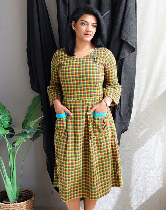 handloom cotton dresses Kokum Handloom Dress by JODI Handwoven Cotton & Embroidery XL