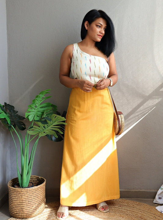 Yellow One Shoulder Maxi Dress